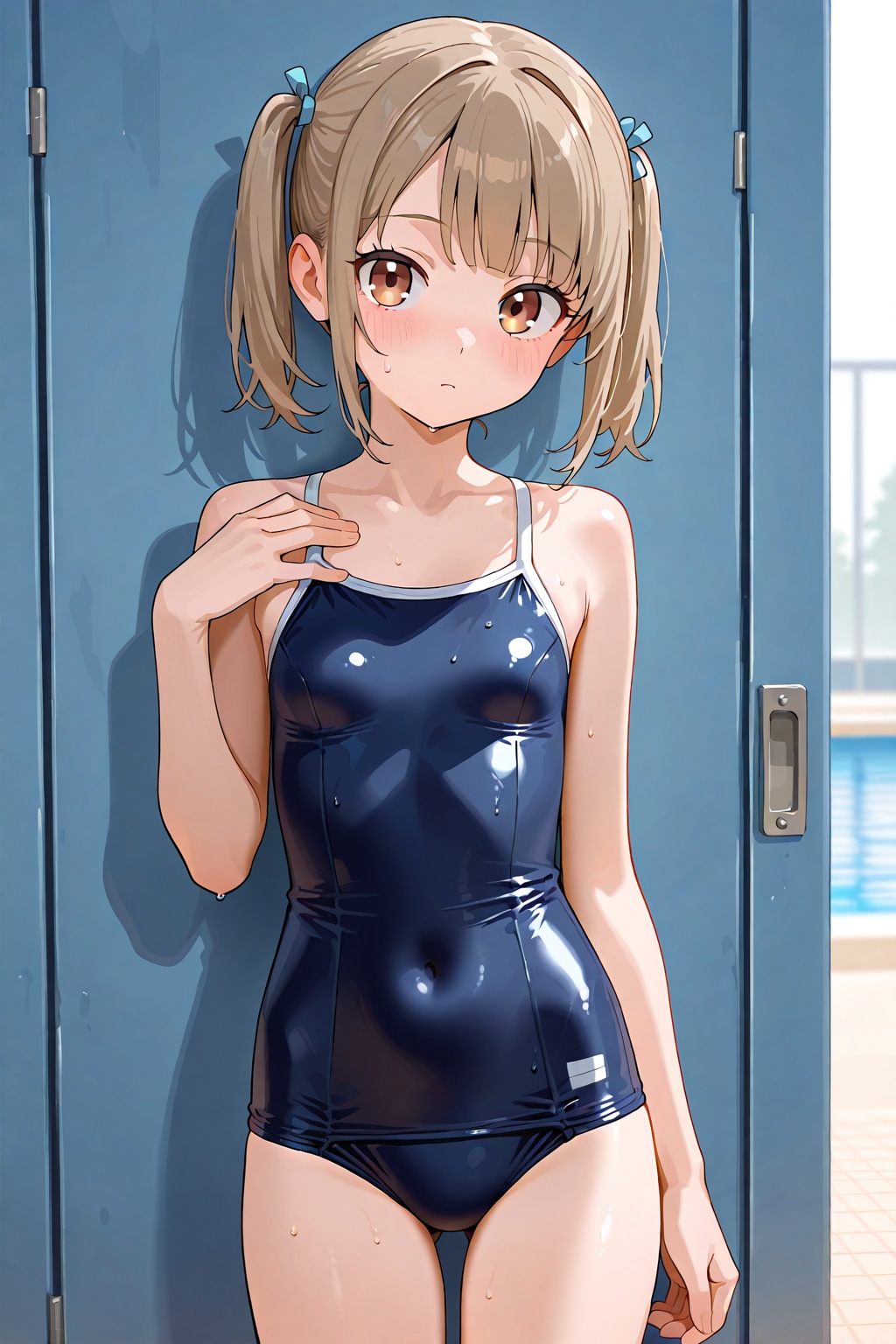 flat school swim wear girl