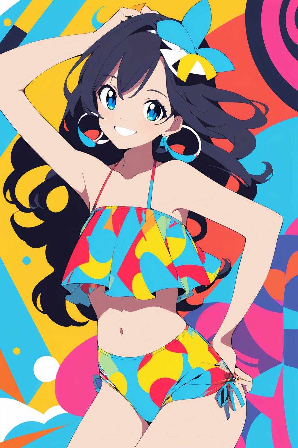 フラットカラー＆ポップアート実験 | の人気AIイラスト・グラビア