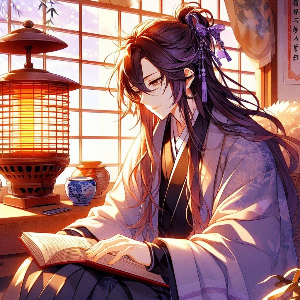 和室で寛ぐ男性