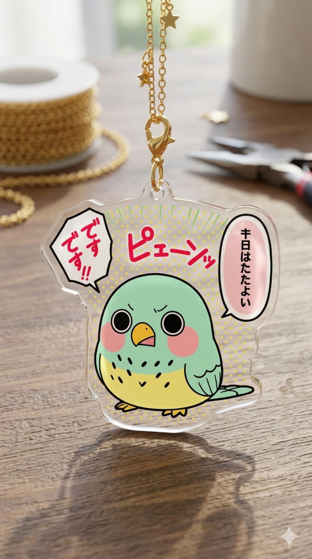 えらインコっちゃアクリルキーホルダー