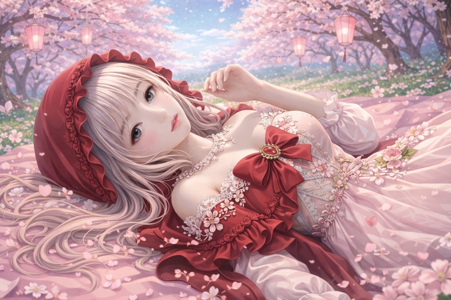 赤ずきんちゃんと桜