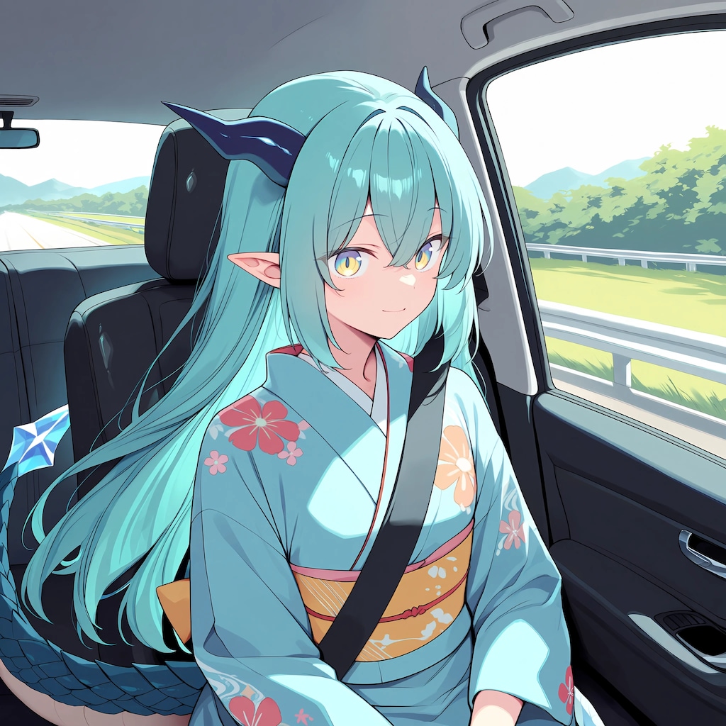 車内の竜娘さん