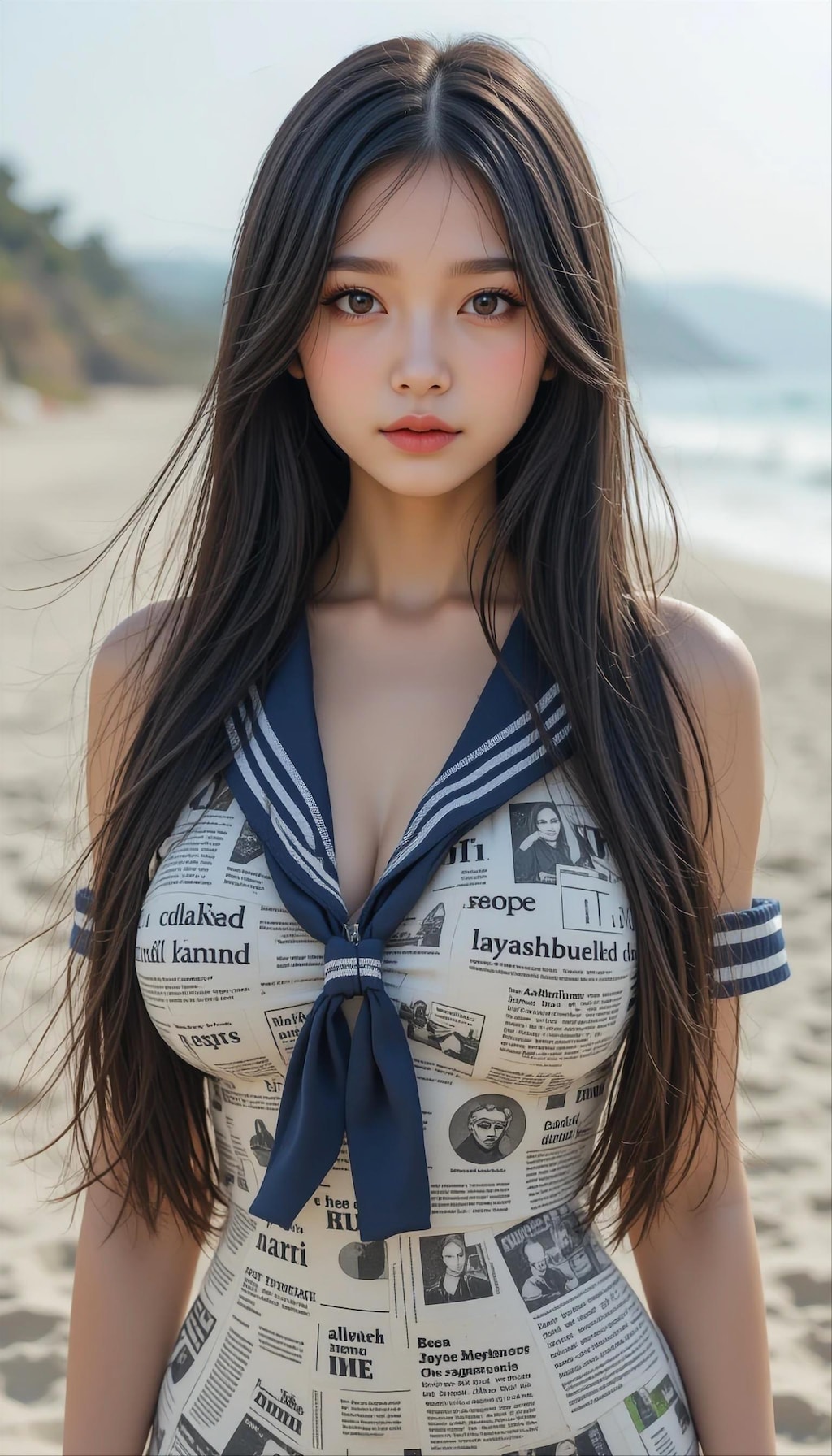 新聞紙制服の君