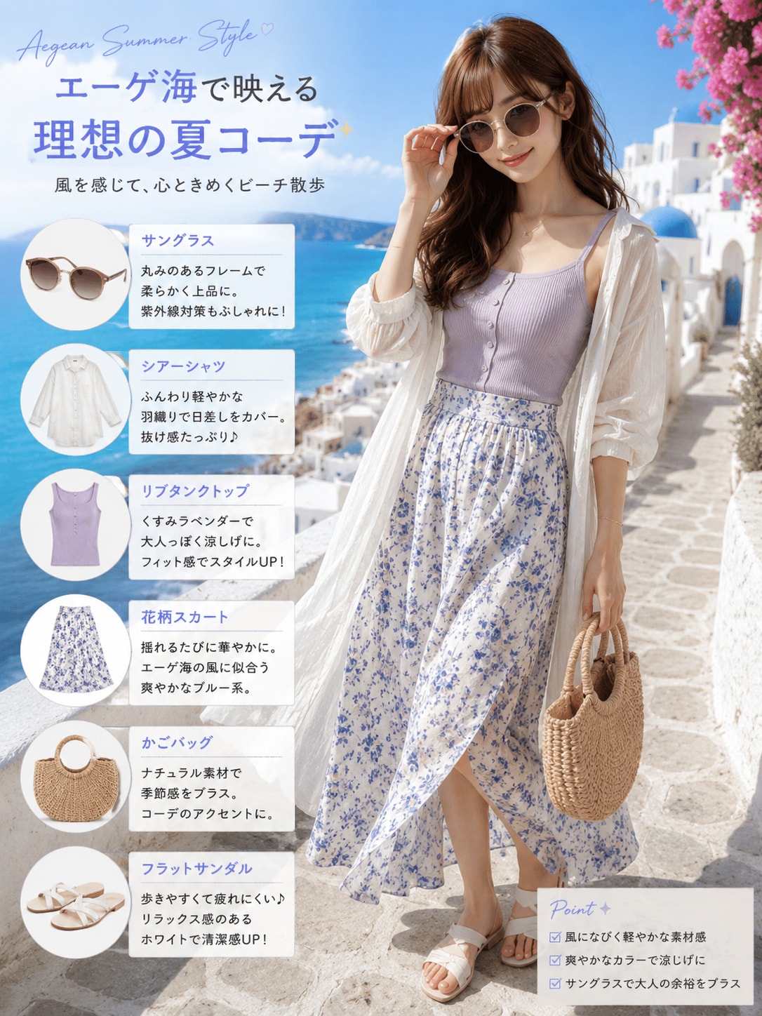 エーゲ海夏コーデ