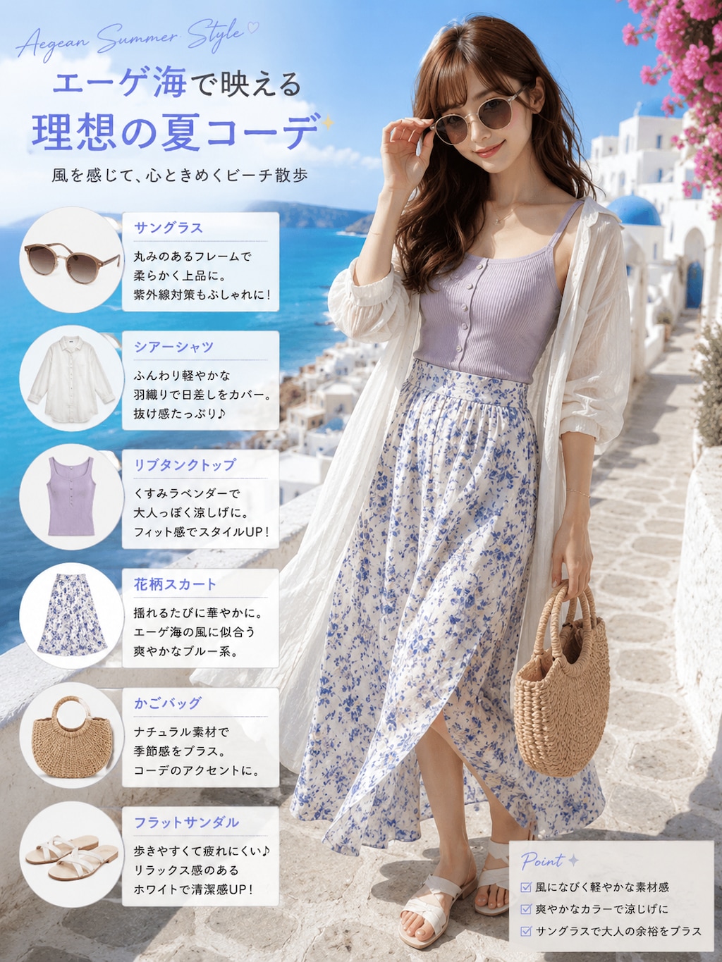 エーゲ海夏コーデ