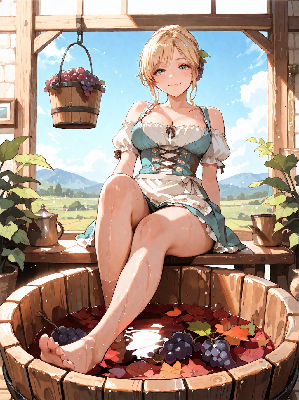 葡萄踏みの少女