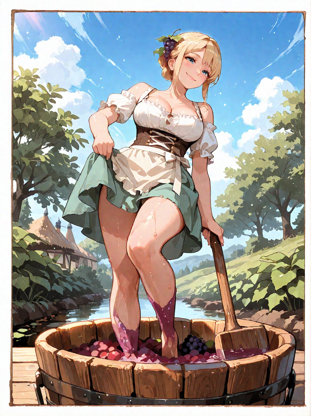 葡萄踏みの少女