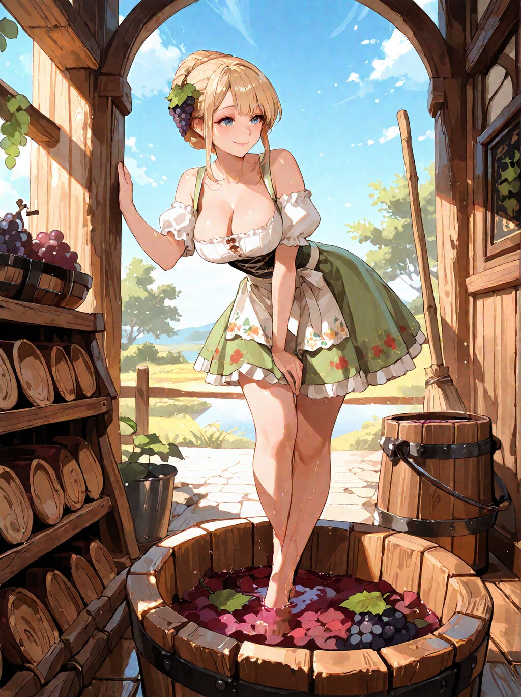 葡萄踏みの少女