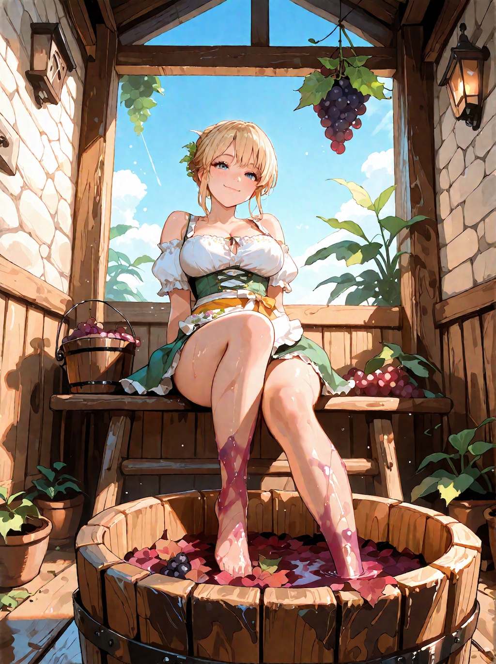 葡萄踏みの少女