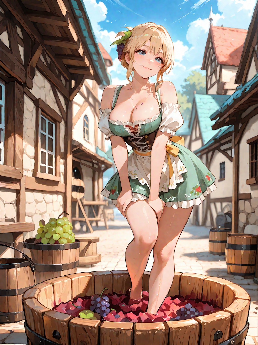 葡萄踏みの少女