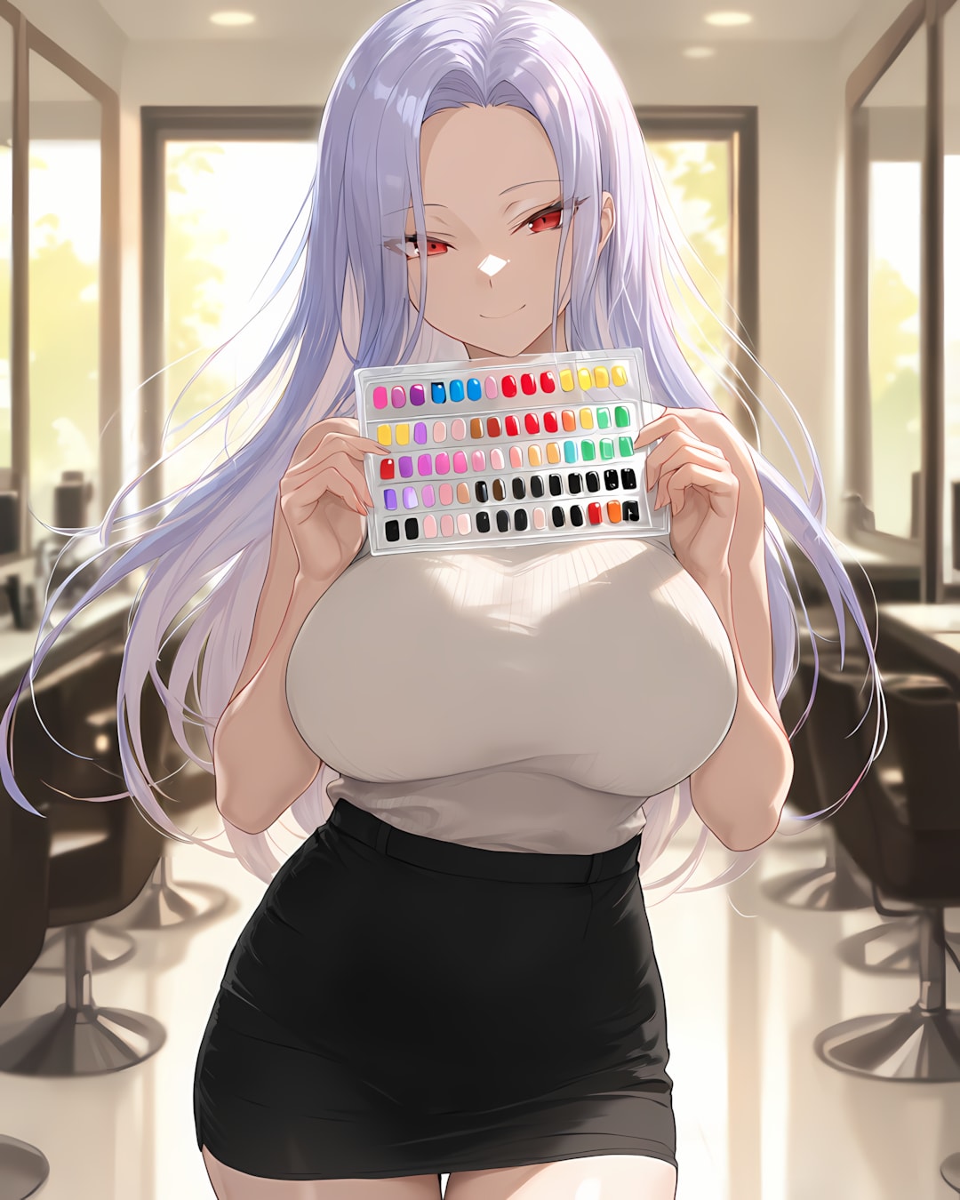 🎨午後の施術も頑張るわね✨一貫タイトミニのミレナさんと一息