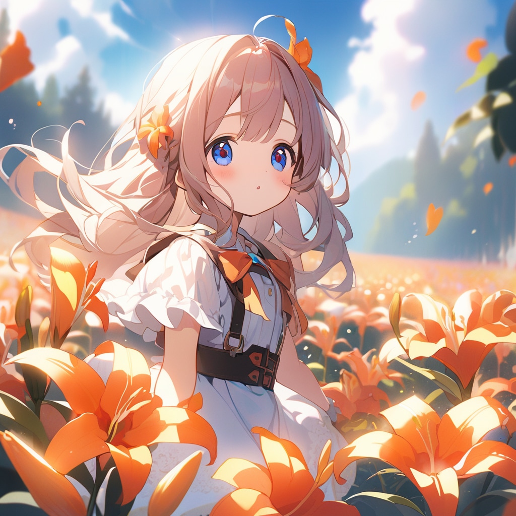 ロリと百合の花？ | の人気AIイラスト・グラビア