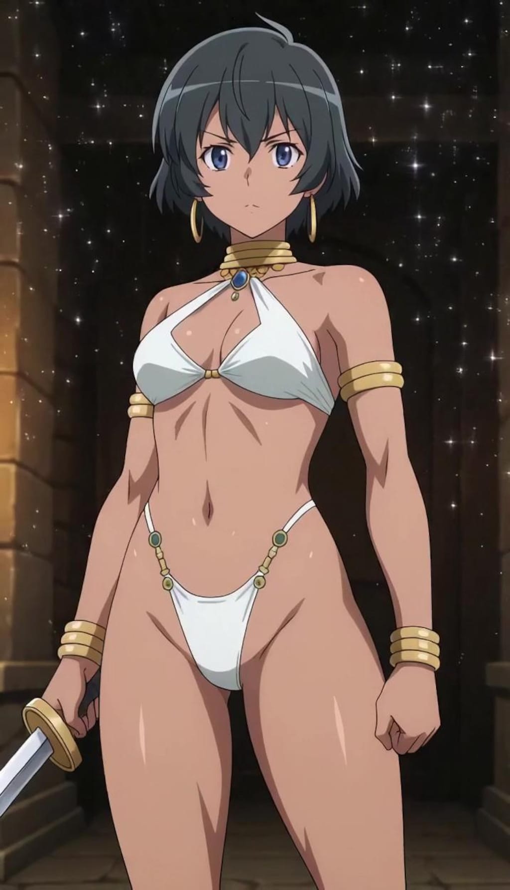 （後編：ダ〇まち風♪二次創作パラパラ疑似アニメ）モブっ娘アマゾネスちゃんVS美少女モンスター！・・モブアマゾネスなのにモブっぽくない美少女モンスターに勝つ！大金星♪