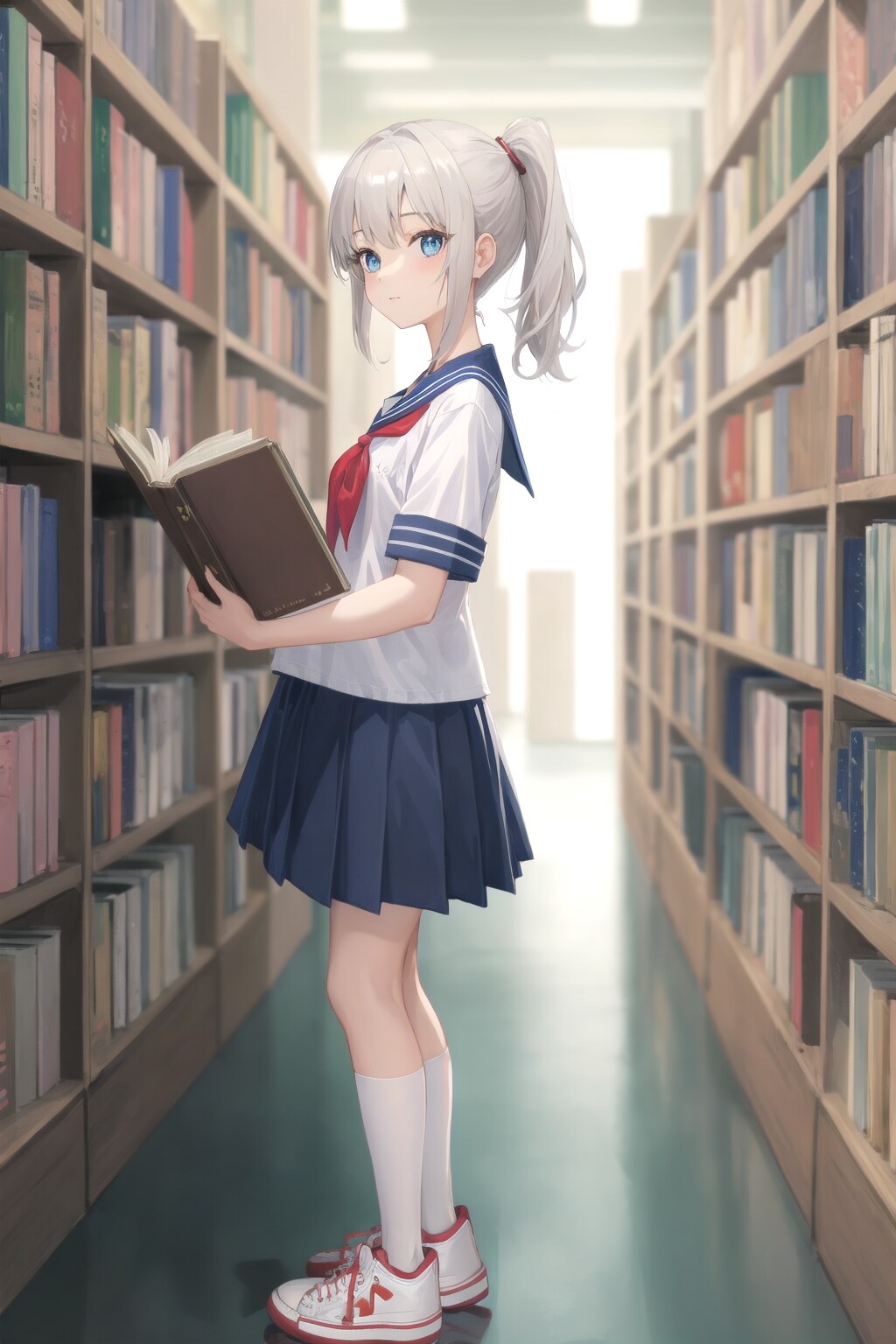 本を探す女の子