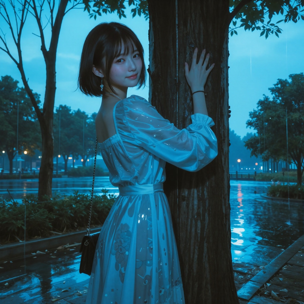 急な雨でぬれちゃったね