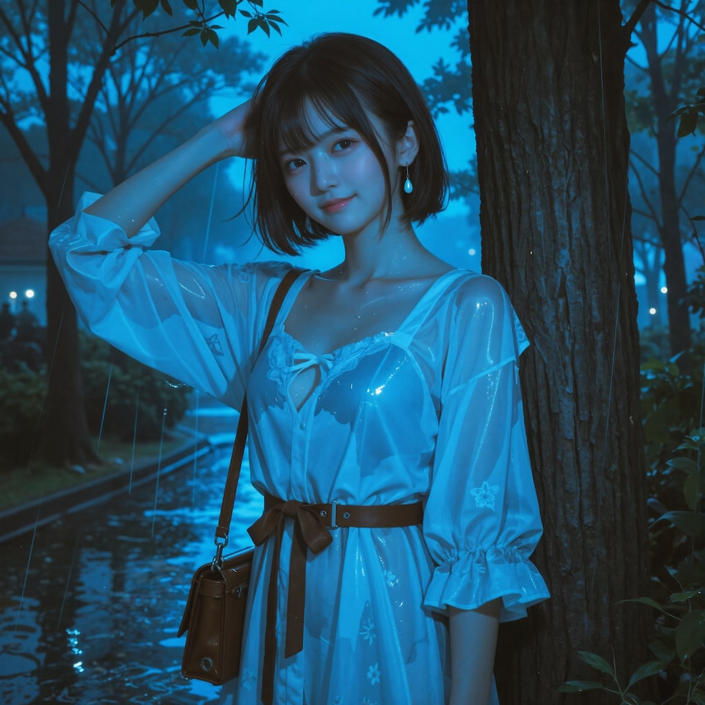 急な雨でぬれちゃったね