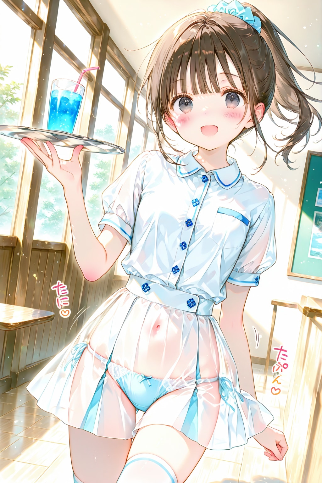男性専用カフェ「ushiyy【裏】」では、ウエイトレスのスカートは透明です。思う存分彼女たちのパンティを堪能してくださいｗｗ