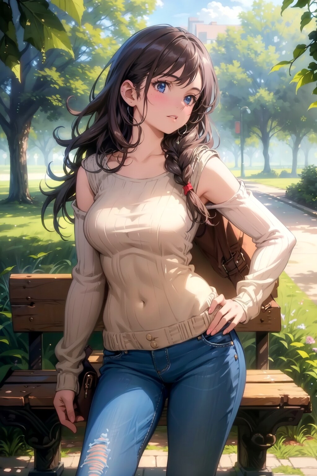 公園で待ち合わせ | の人気AIイラスト・グラビア