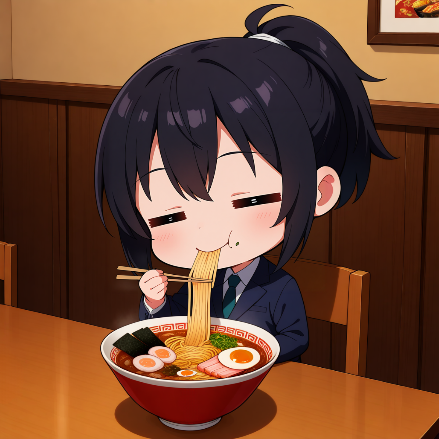 週末の夜はラーメン