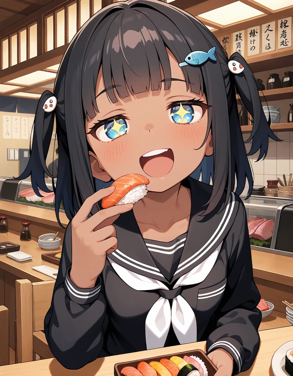 こなつちゃんに美味しいお寿司を食べさせたい