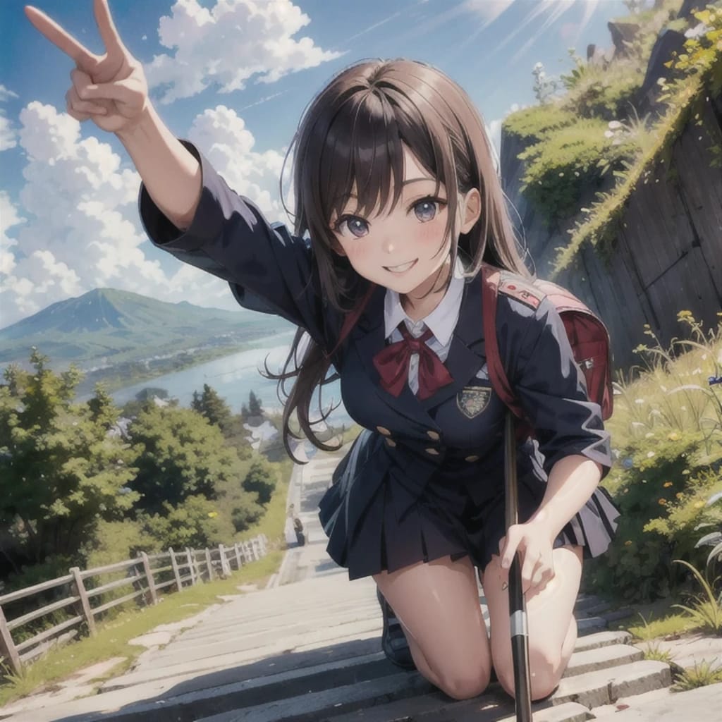 この階段のお兄ちゃんの記録３０段を早くも超えたよ～っ
