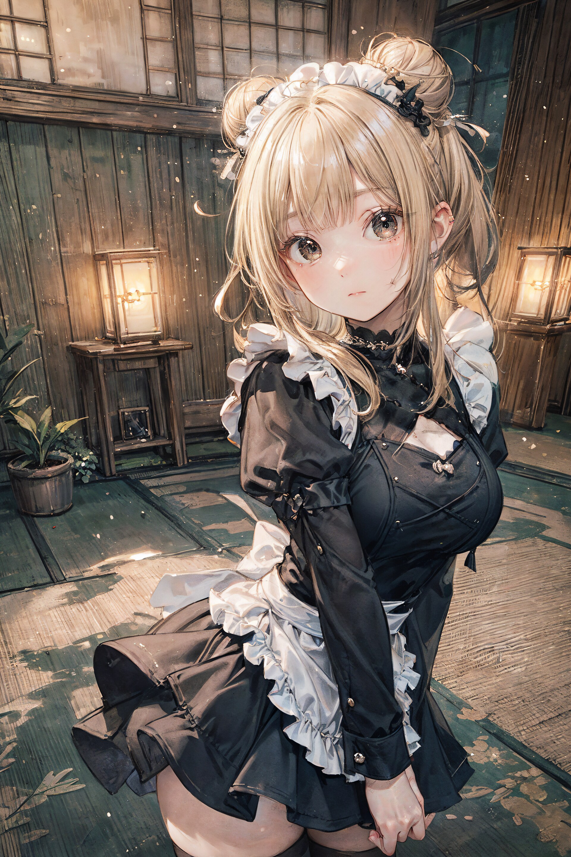 bun hair maid