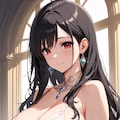 イヤリングと黒髪美少女 2枚目