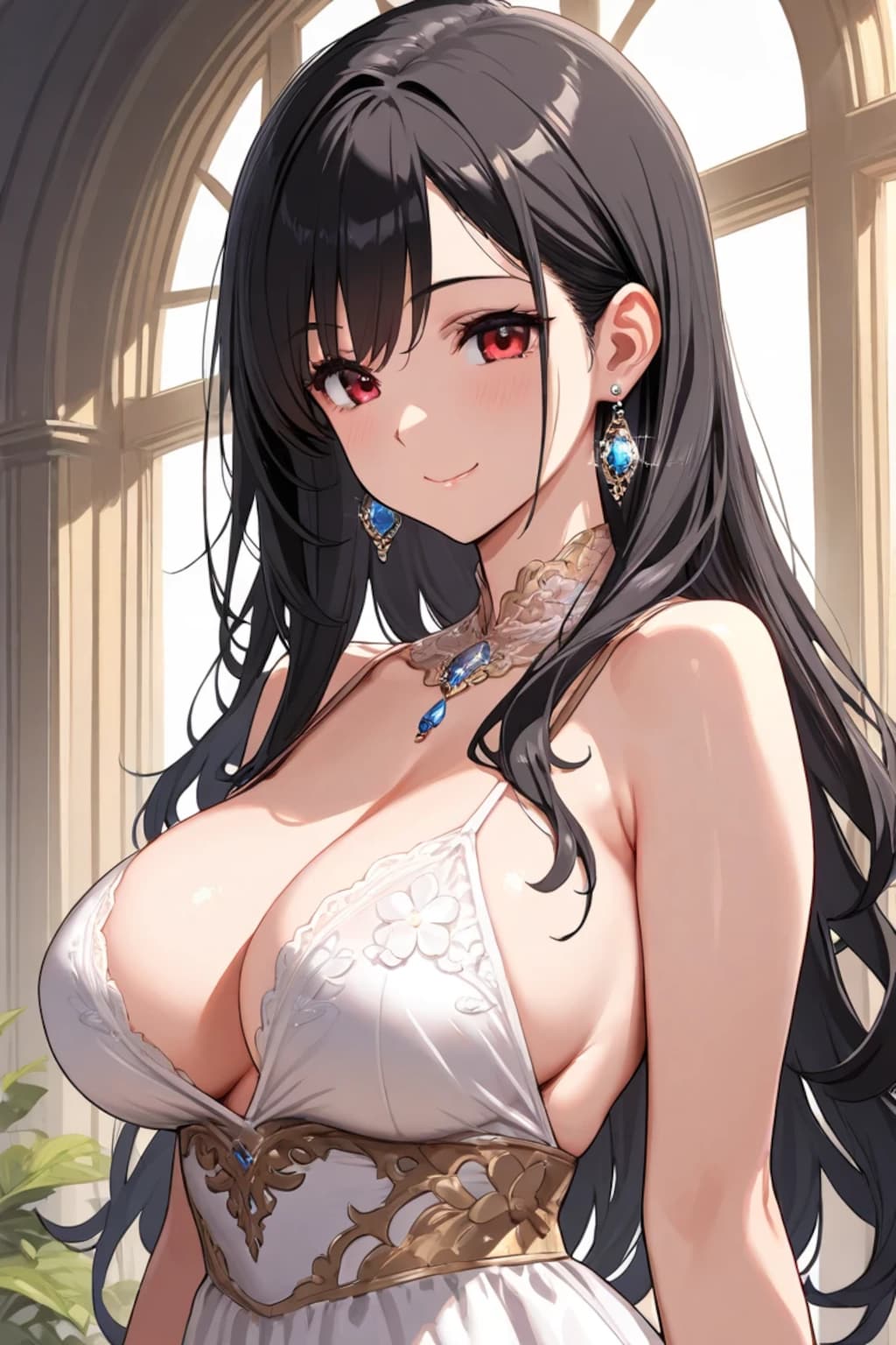 イヤリングと黒髪美少女