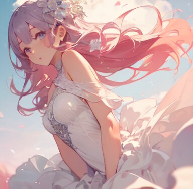 舞い上がる髪４