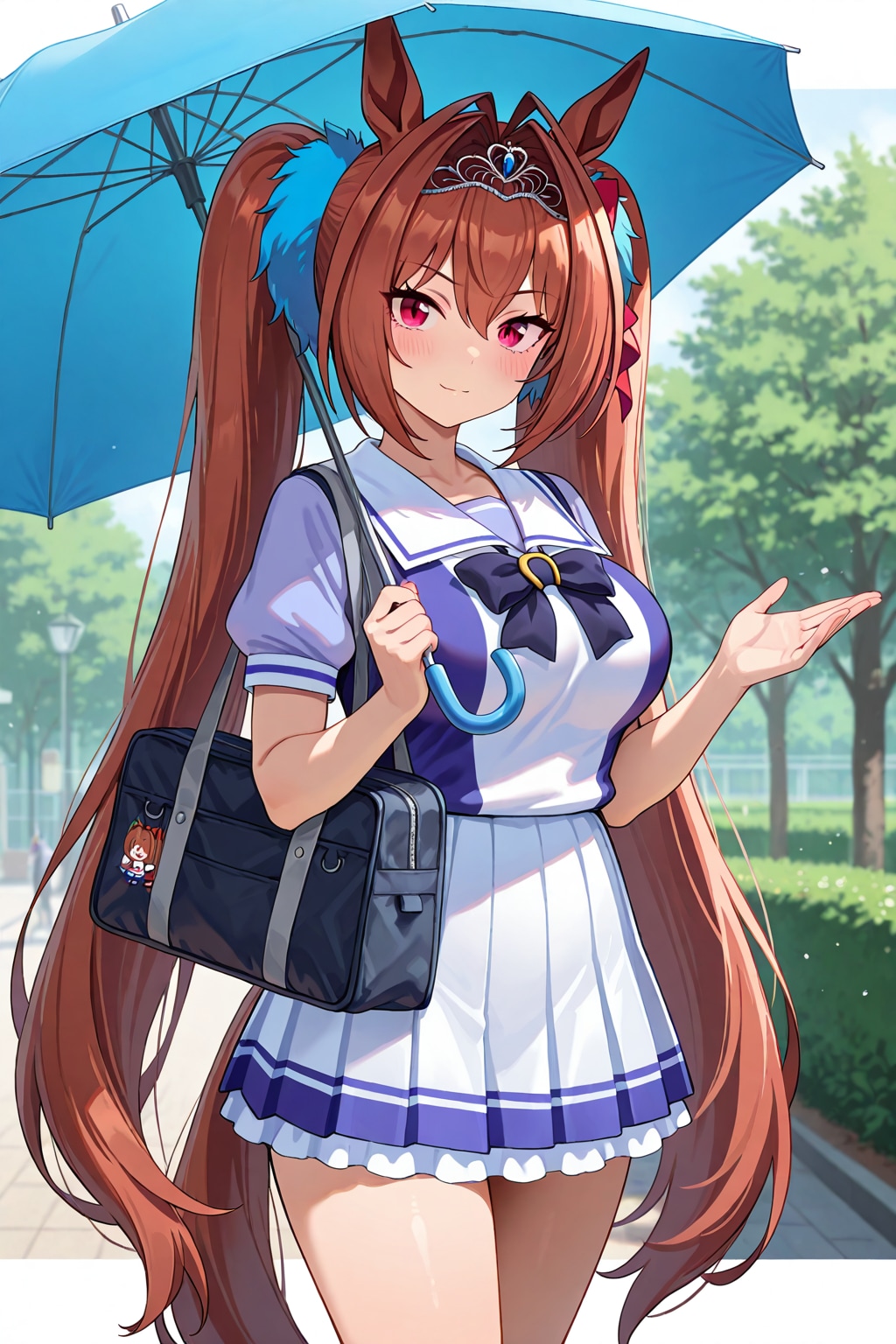 傘をさして