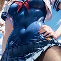 セーラー服スクール水着黒ストッキング 2枚目