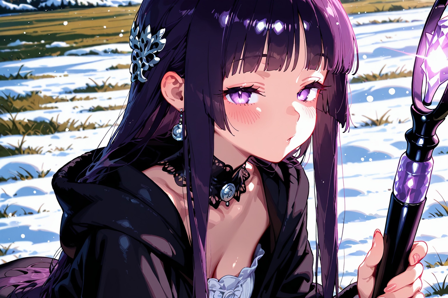 某アニメの紫髪魔法使い（ゴシック調） | の人気AIイラスト・グラビア