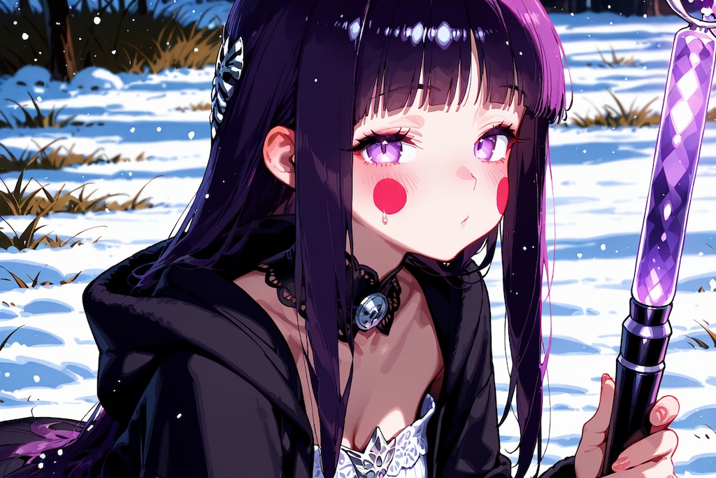 某アニメの紫髪魔法使い（ゴシック調）