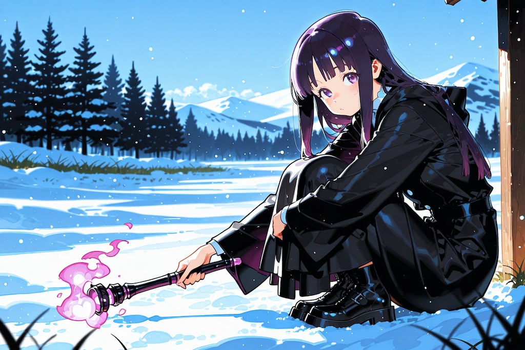 某アニメの紫髪魔法使い（ゴシック調）