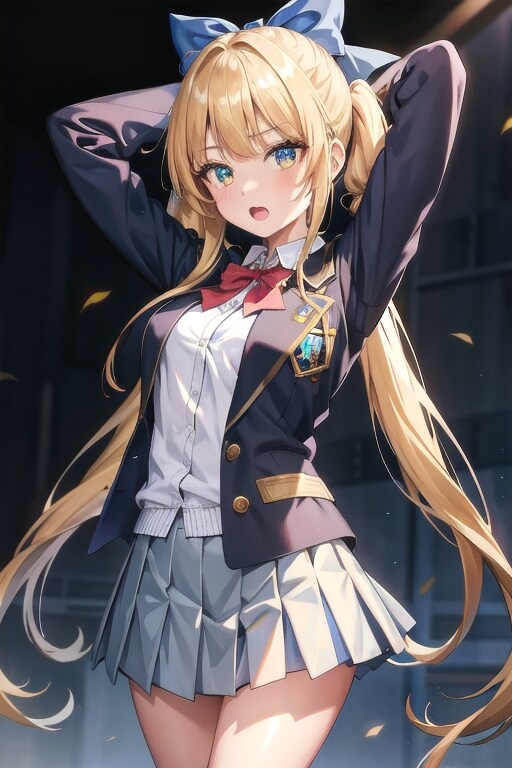 コギャル風ツインテール女子高生