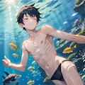 素潜りしてる少年🐡 2枚目