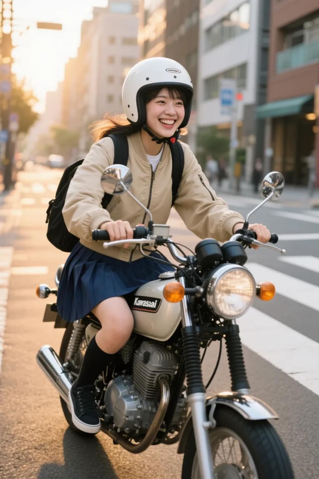 真面目なバイク少女
