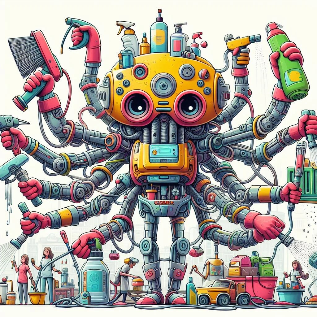 大掃除をするロボット★(４枚）