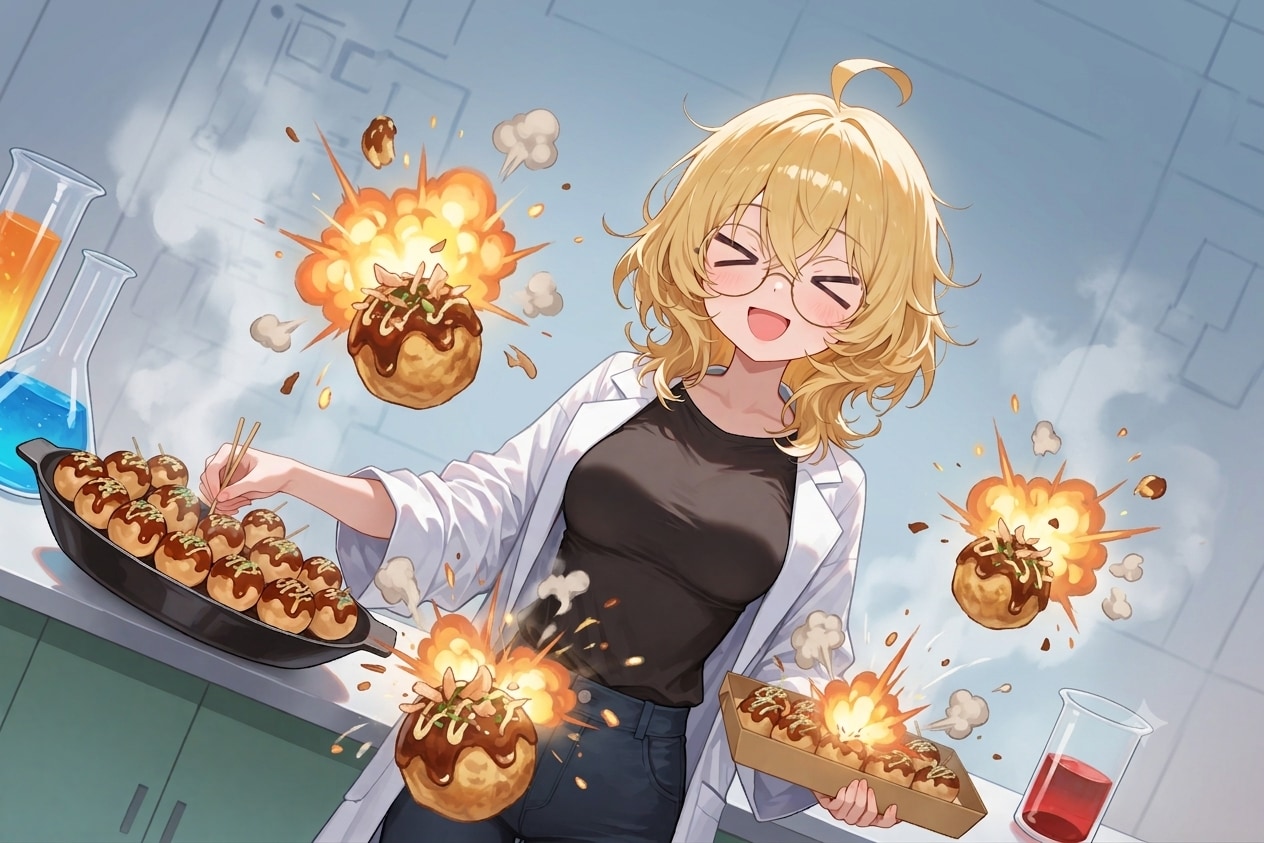 理久さんのたこ焼き爆発