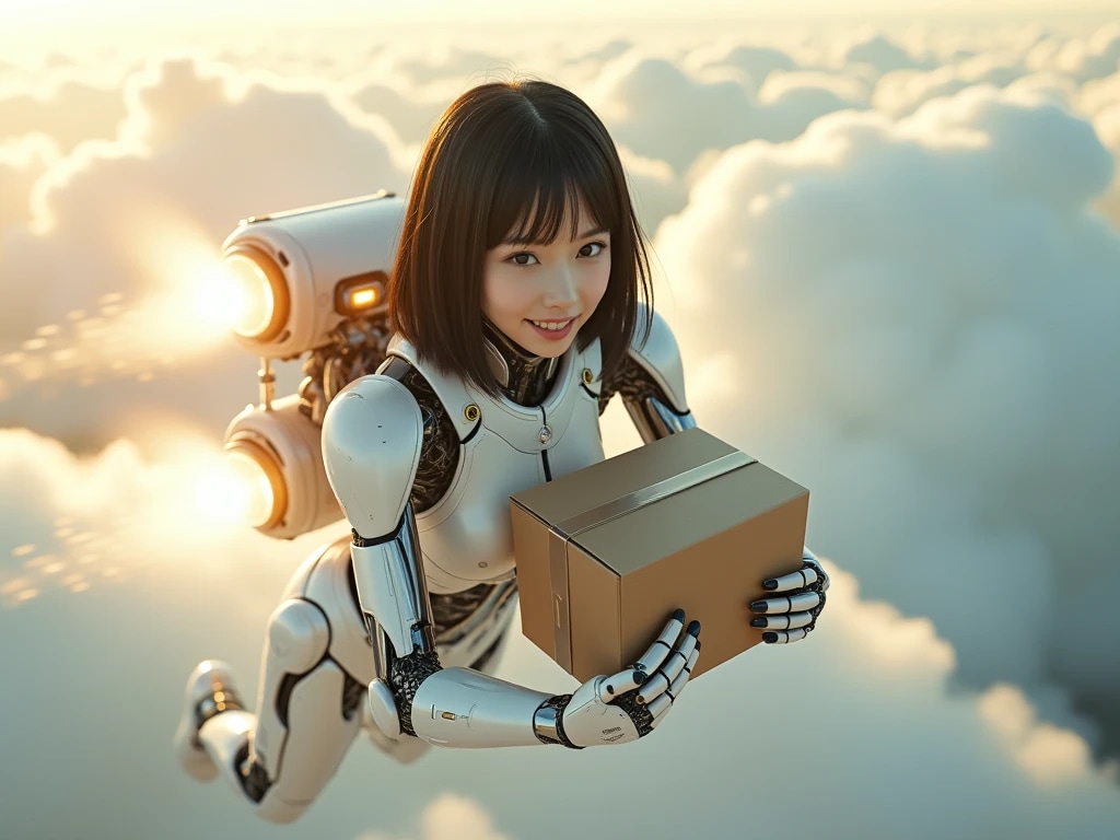 配達中のメカ娘