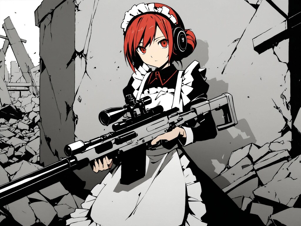 メイド服と狙撃銃習熟訓練