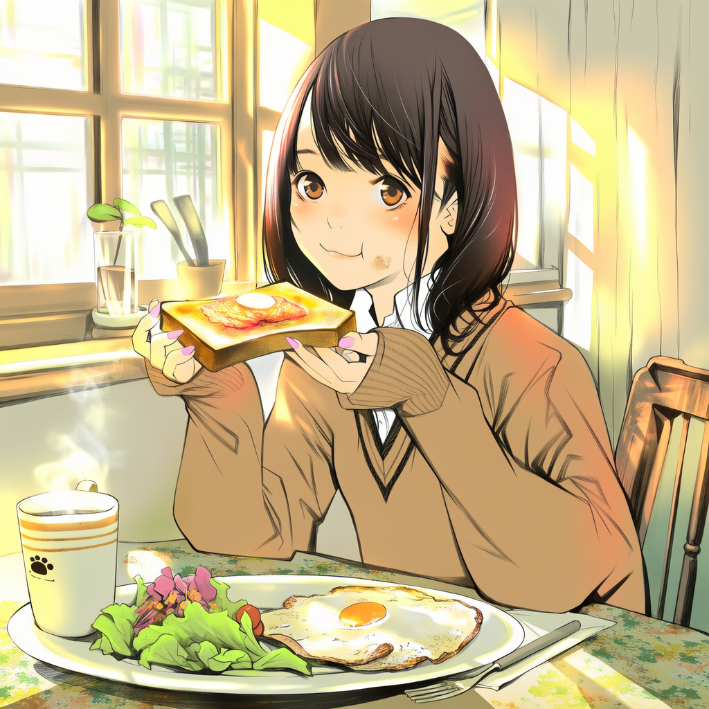 目玉焼きトースト【NovelAI】