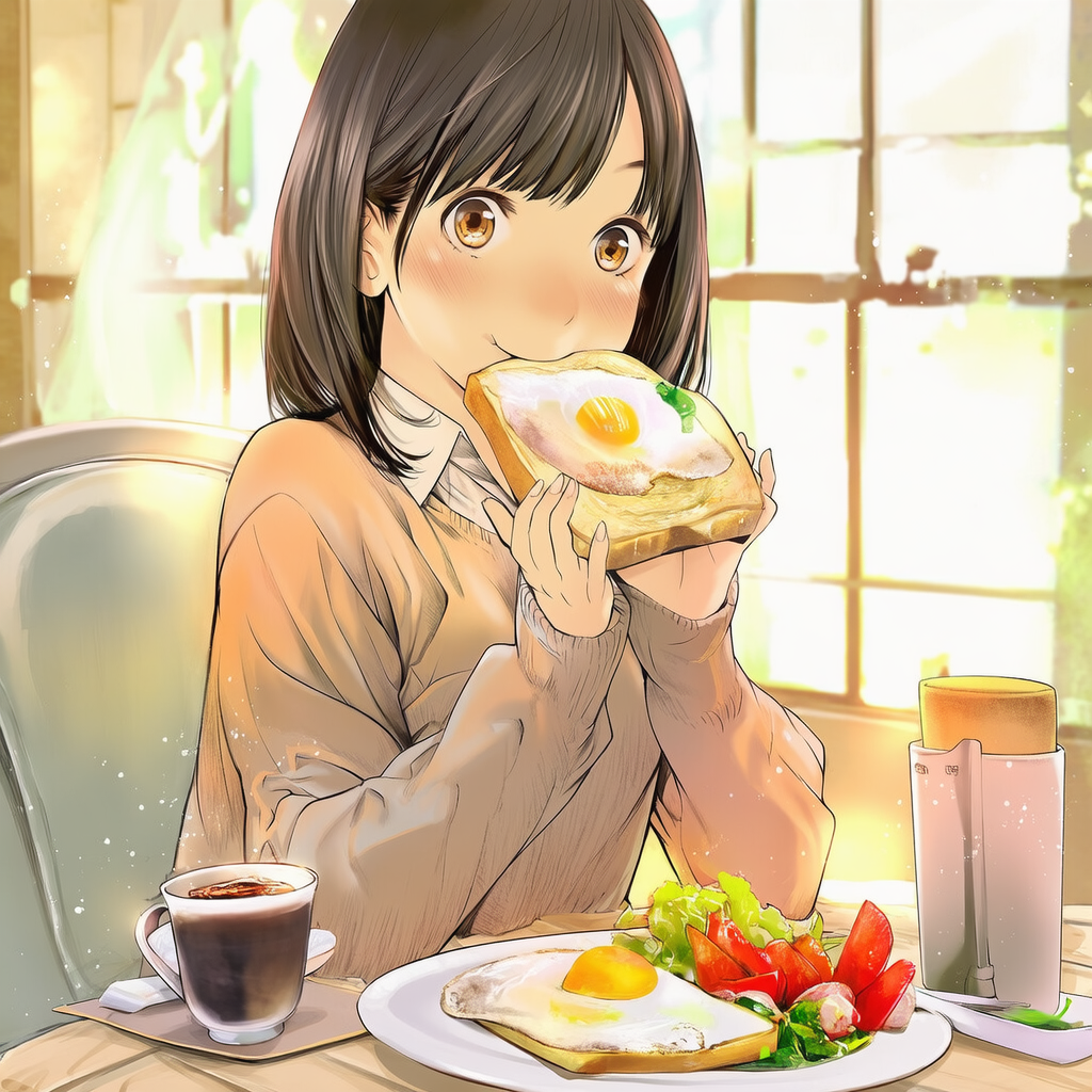 目玉焼きトースト【NovelAI】