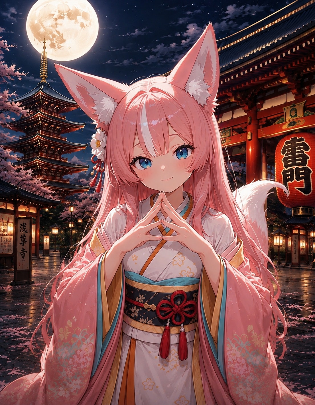 着物姿の桜火様とデート( * ॑꒳ ॑*)