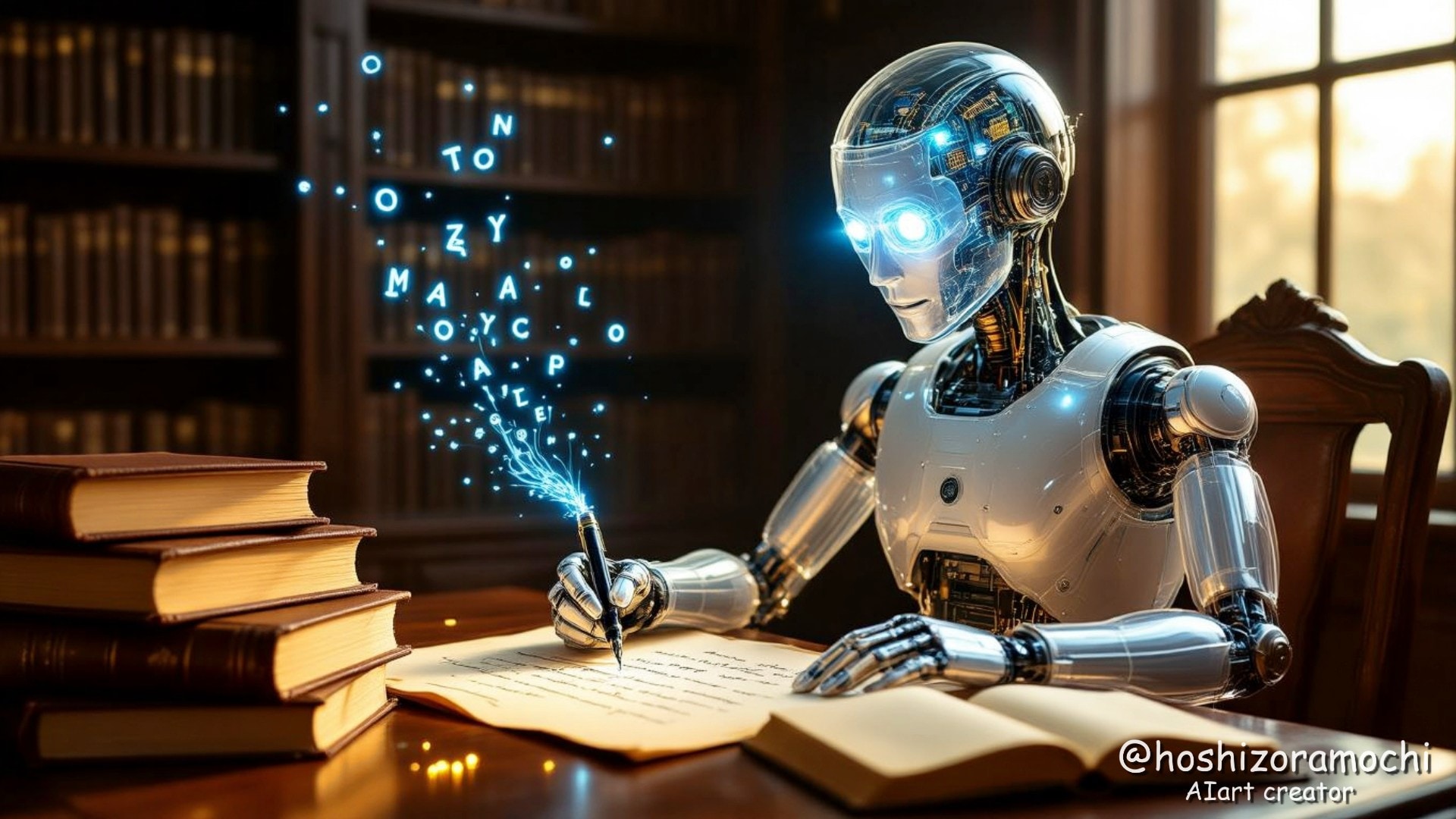 創造の瞬間、光が言葉を紡ぐ - At the moment of creation, light weaves words | の人気AIイラスト・グラビア