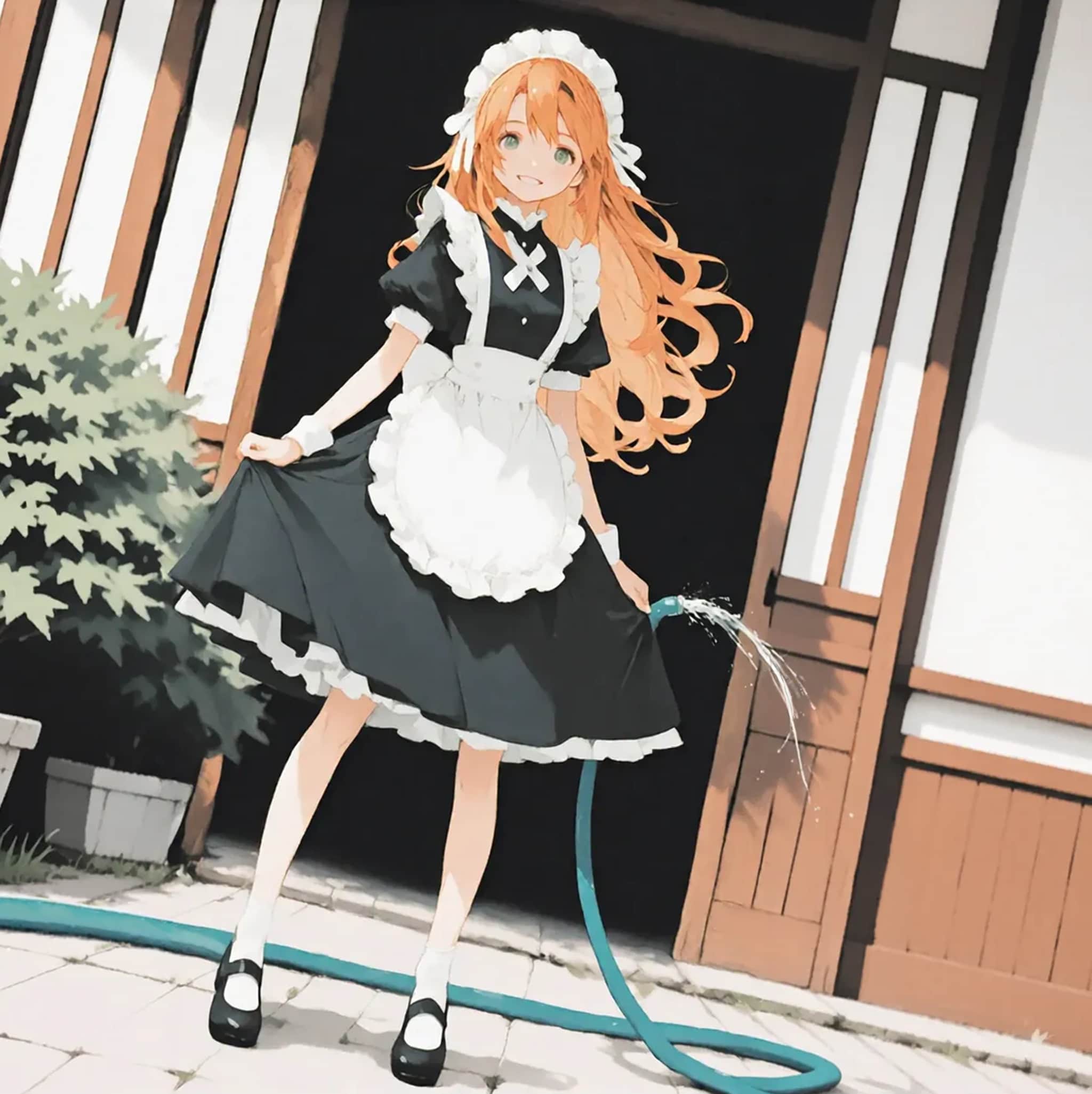 「晴れた日は水撒きです！」