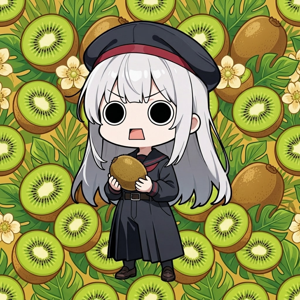 キウイを持つえらいこっちゃ嬢