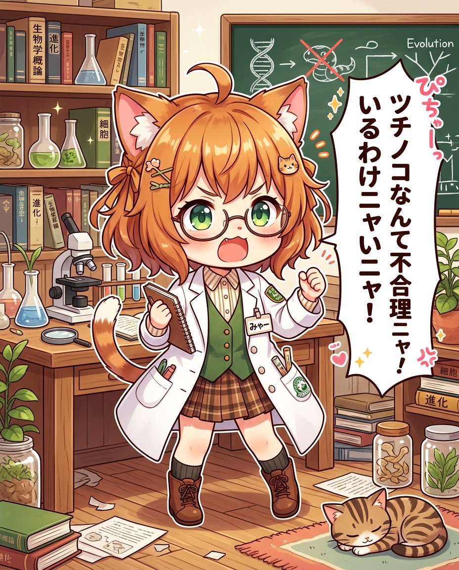 ツチノコを全力否定する猫耳ちゃん | の人気AIイラスト・グラビア