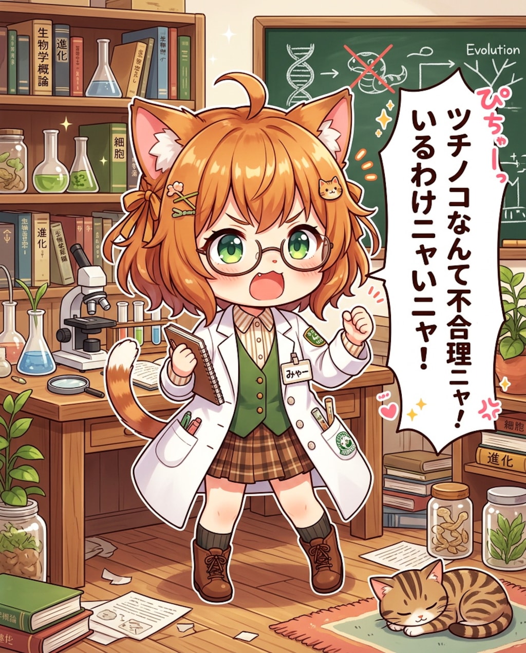 ツチノコを全力否定する猫耳ちゃん