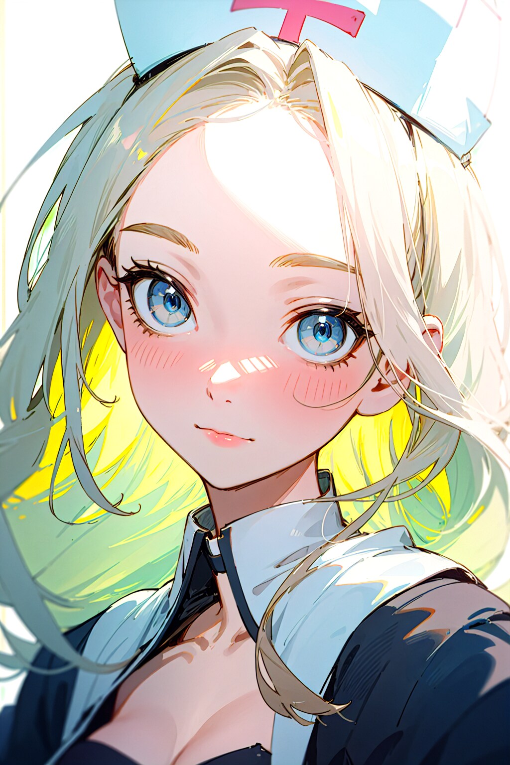 ライム色の髪のナース姉さん